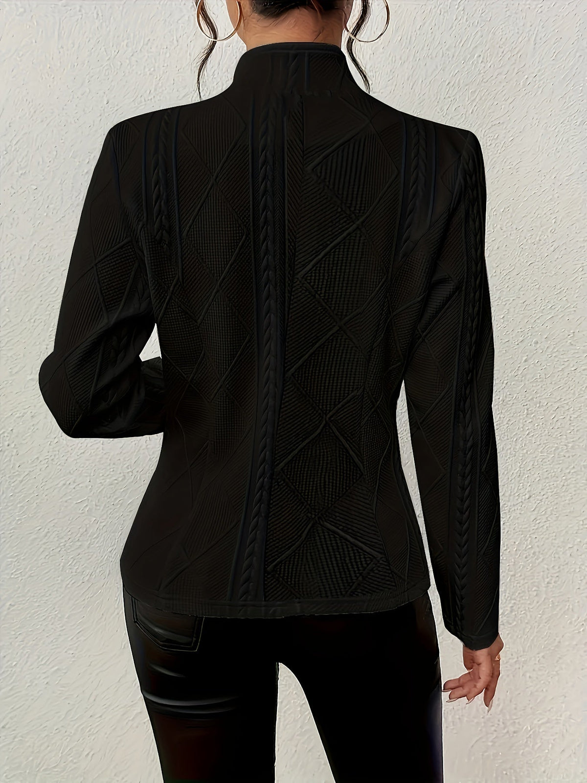 Cable Knit Cropped Jacket for Women