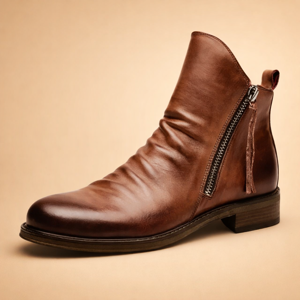 Zip-Up Ankle Boots for Men