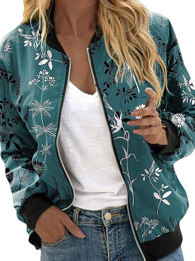 Floral Bomber Jacket for Women