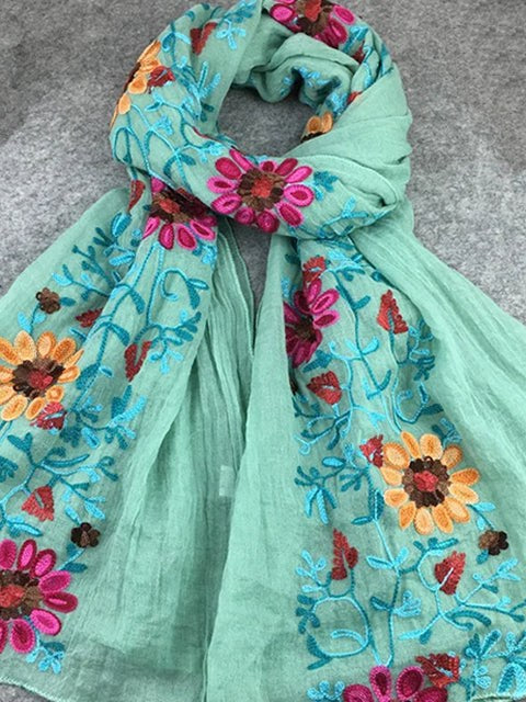 Floral Embroidered Shawl for Women