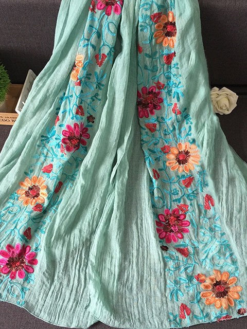 Floral Embroidered Shawl for Women