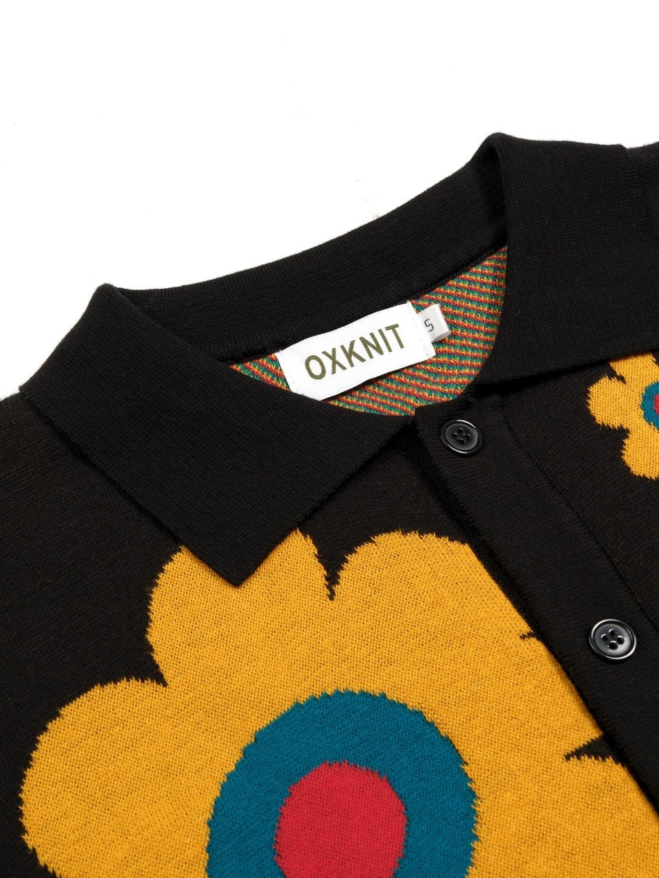 Floral Jacquard Polo Cardigan for Men