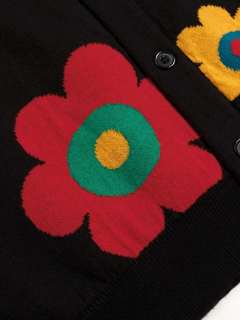 Floral Jacquard Polo Cardigan for Men