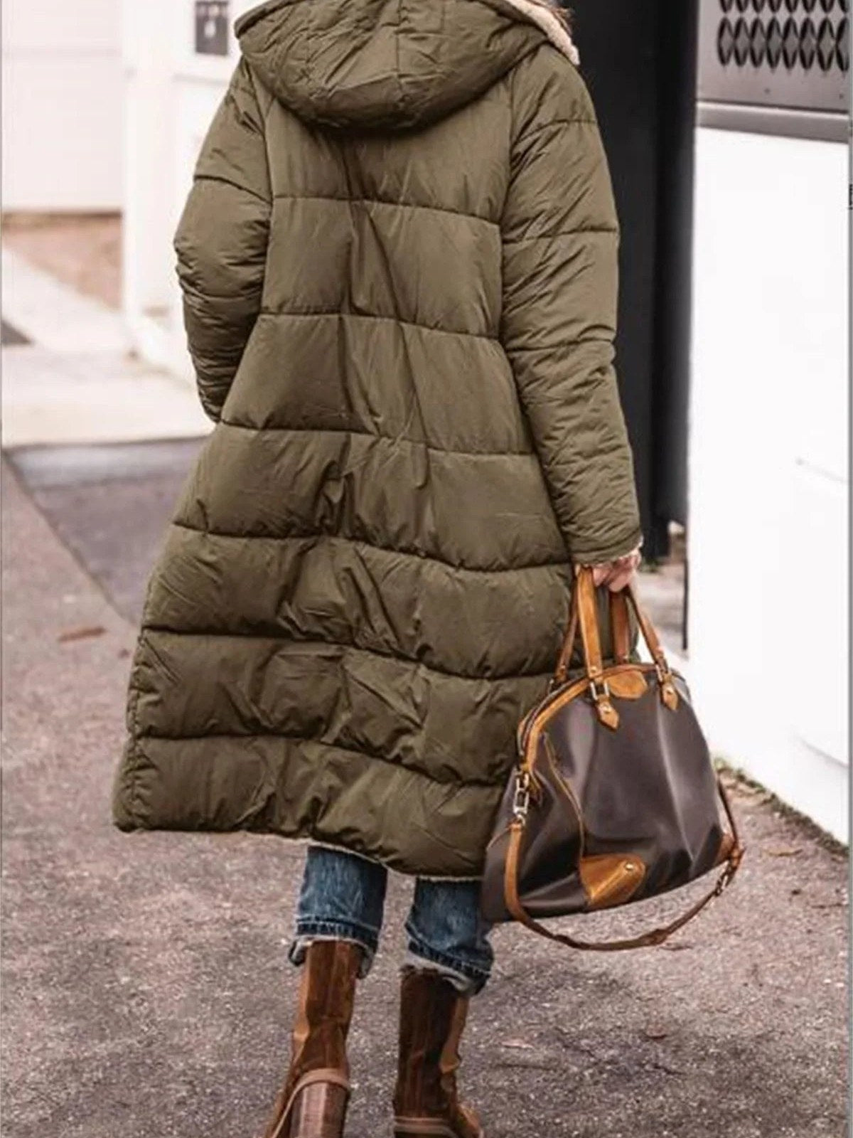 Hooded Quilted Coat for Women