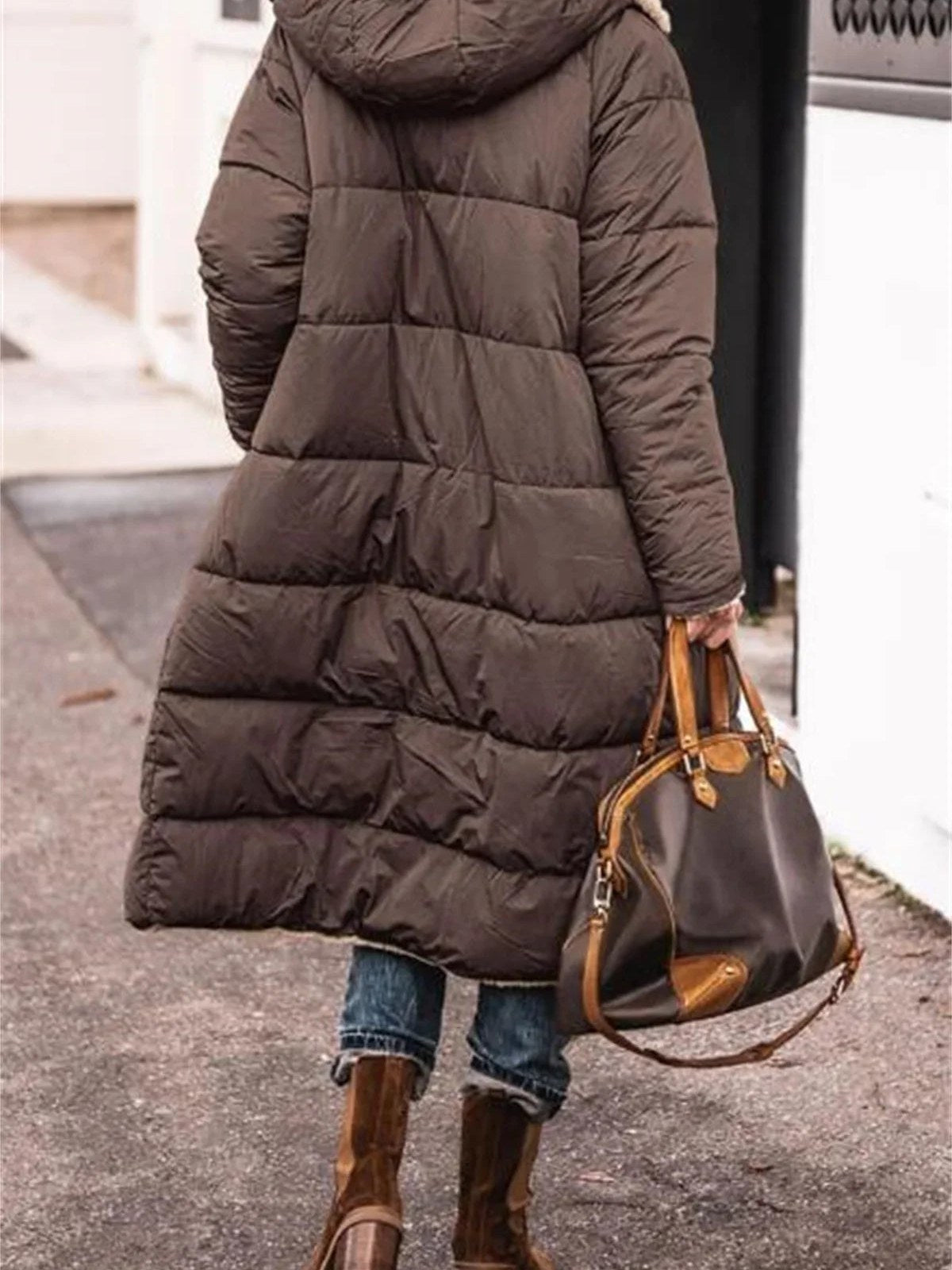 Hooded Quilted Coat for Women
