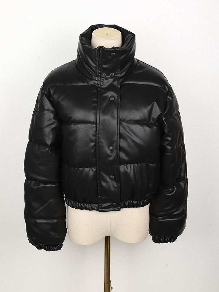 Leather Quilted Jacket for Women