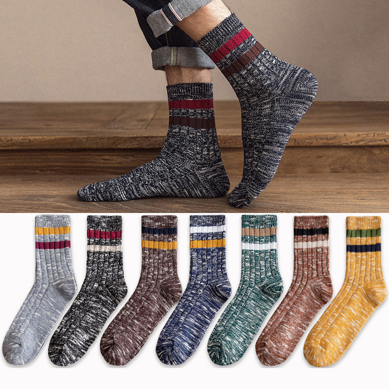 Retro Heather Stripe Socks for Men