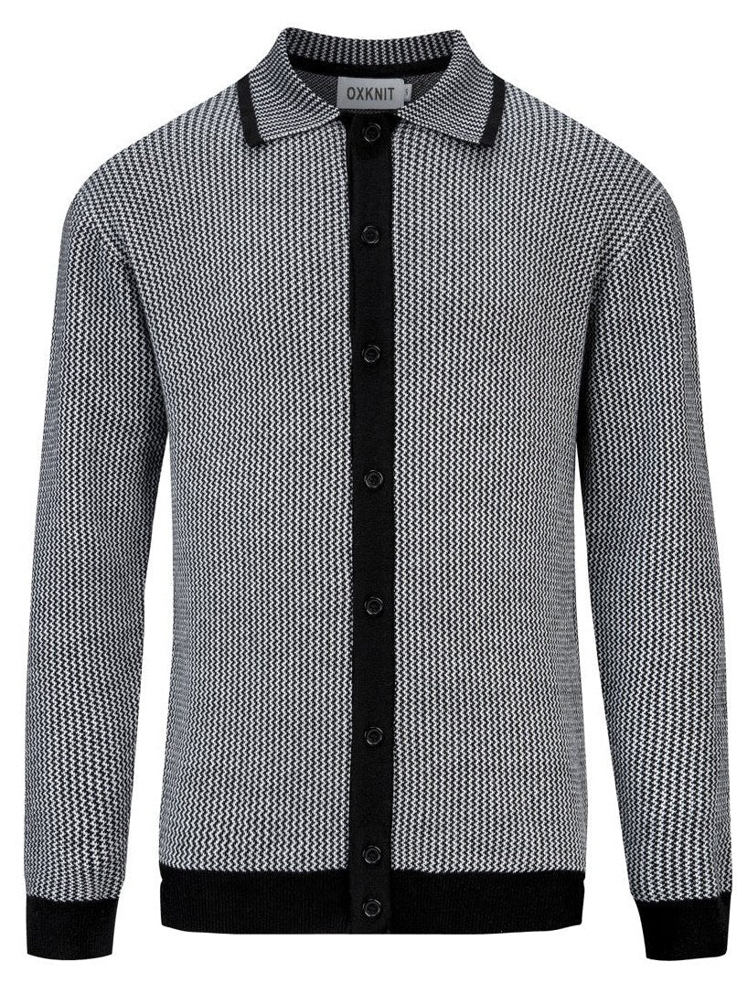Knit Polo Cardigan for Men