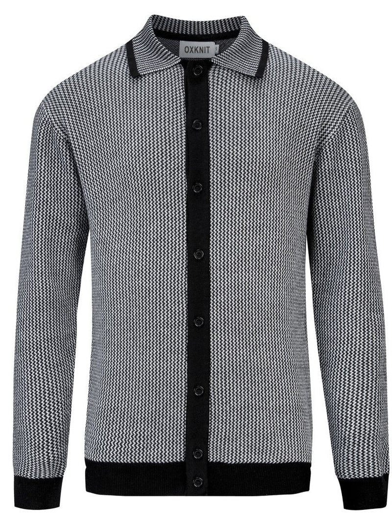 Knit Polo Cardigan for Men