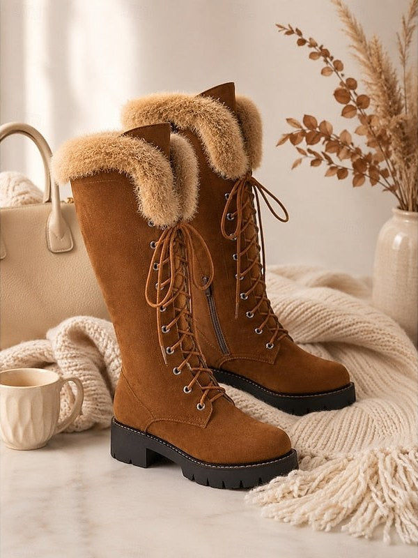 Lace Up Knee High Boots for Women