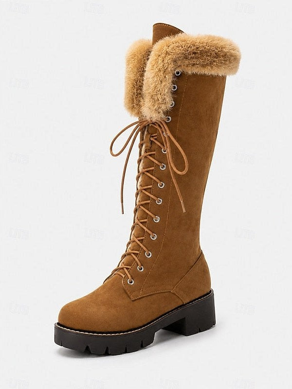 Lace Up Knee High Boots for Women