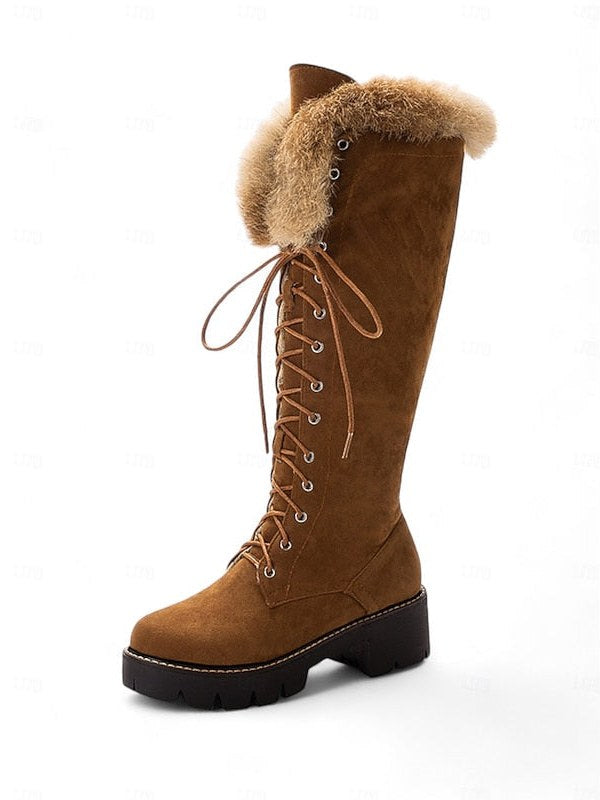 Lace Up Knee High Boots for Women