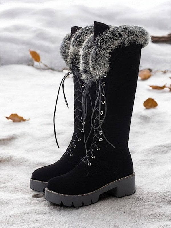 Lace Up Knee High Boots for Women