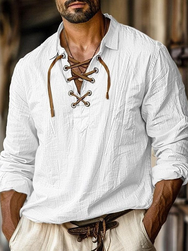 Lace Up Shirt for Men