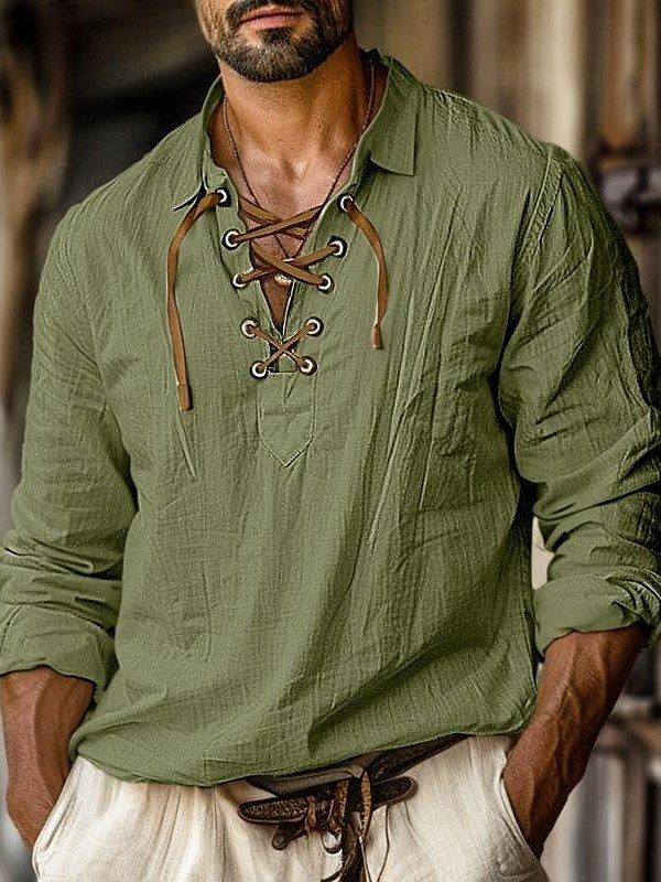 Lace Up Shirt for Men