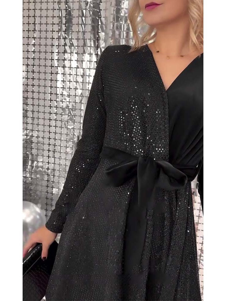 Lace-Up Velvet Dress for Women