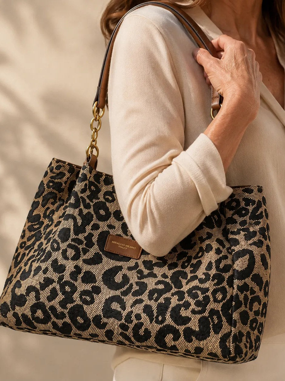 Leopard Print Tote Bag for Women