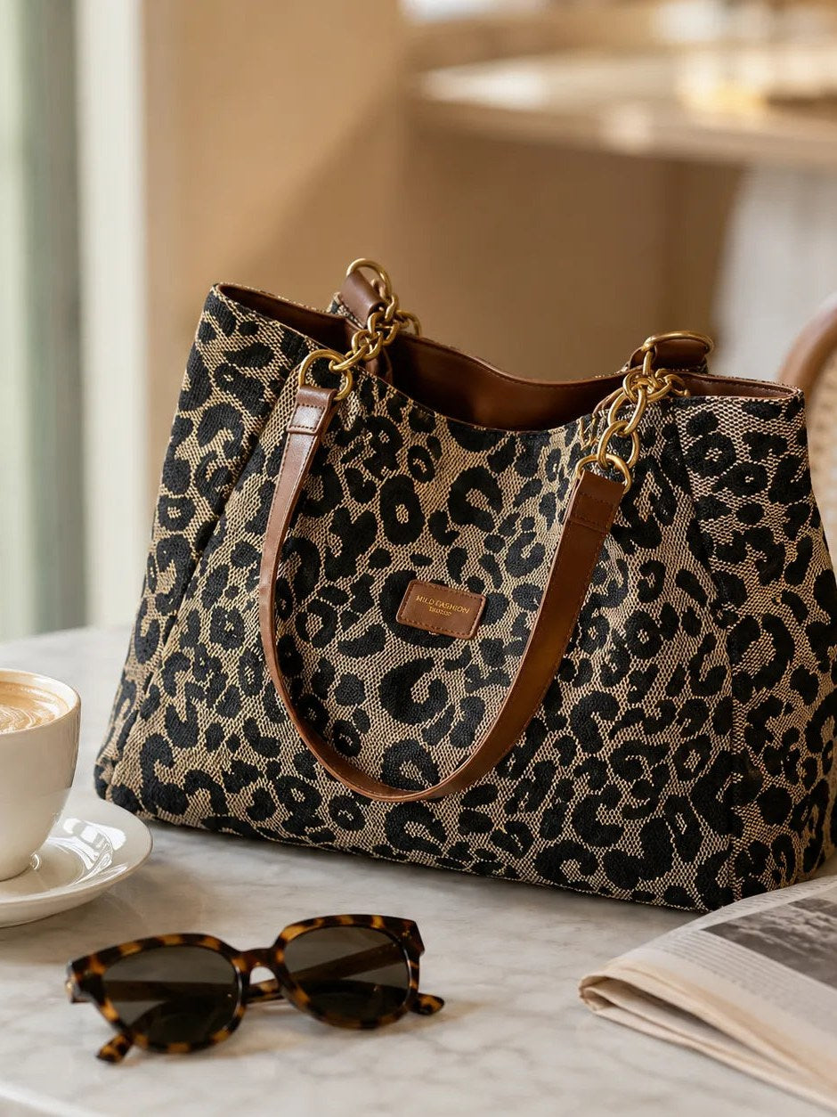 Leopard Print Tote Bag for Women