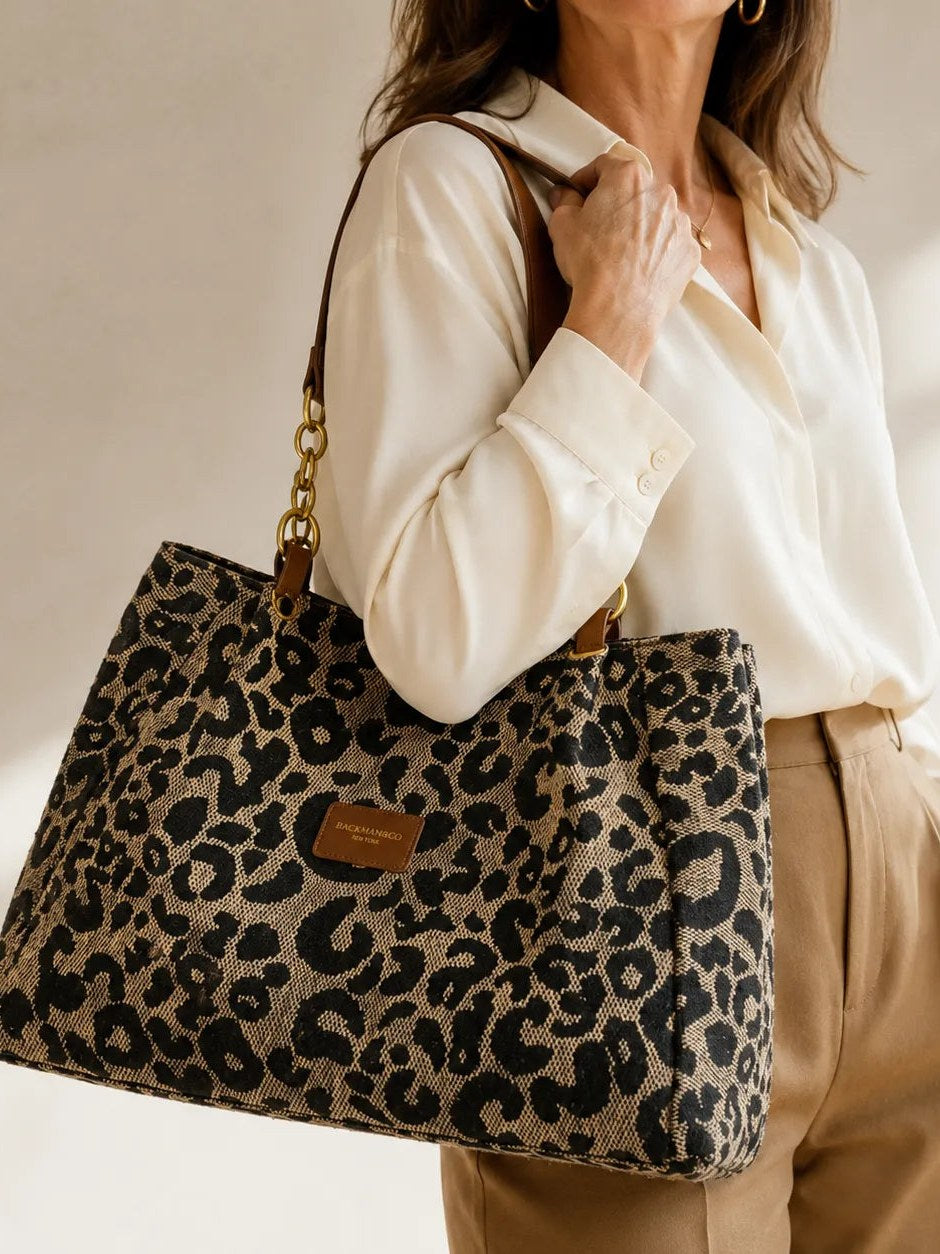 Leopard Print Tote Bag for Women