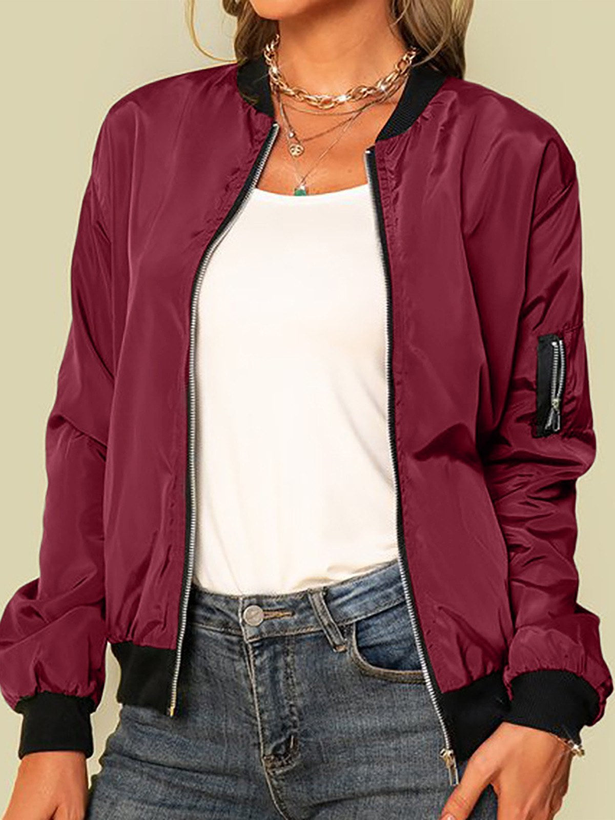 Lightweight Bomber Jacket for Women