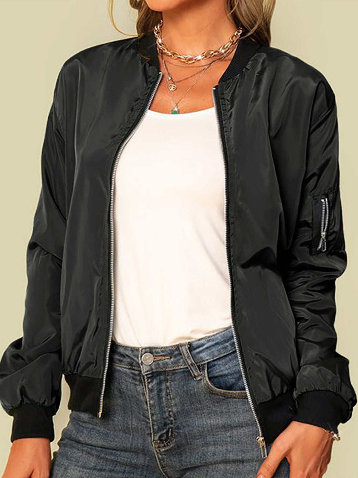 Lightweight Bomber Jacket for Women