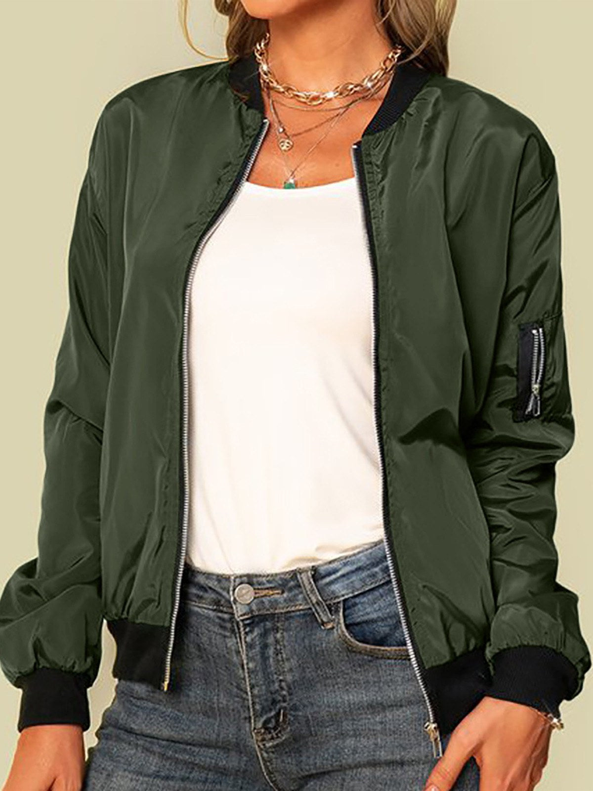 Lightweight Bomber Jacket for Women