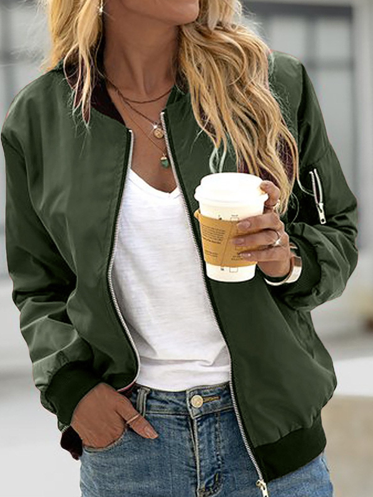 Lightweight Bomber Jacket for Women