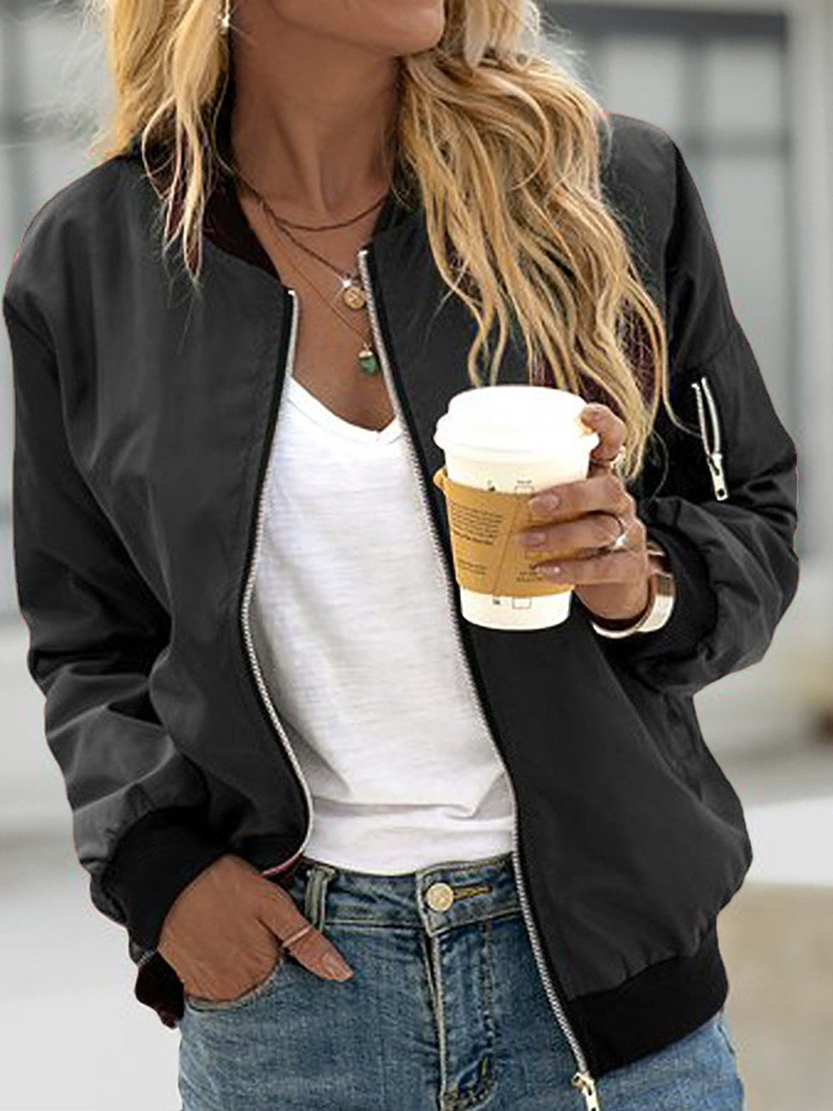 Lightweight Bomber Jacket for Women