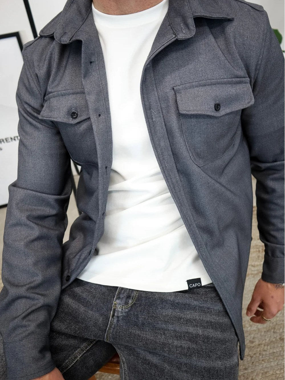 Long Sleeve Shirt Jacket for Men