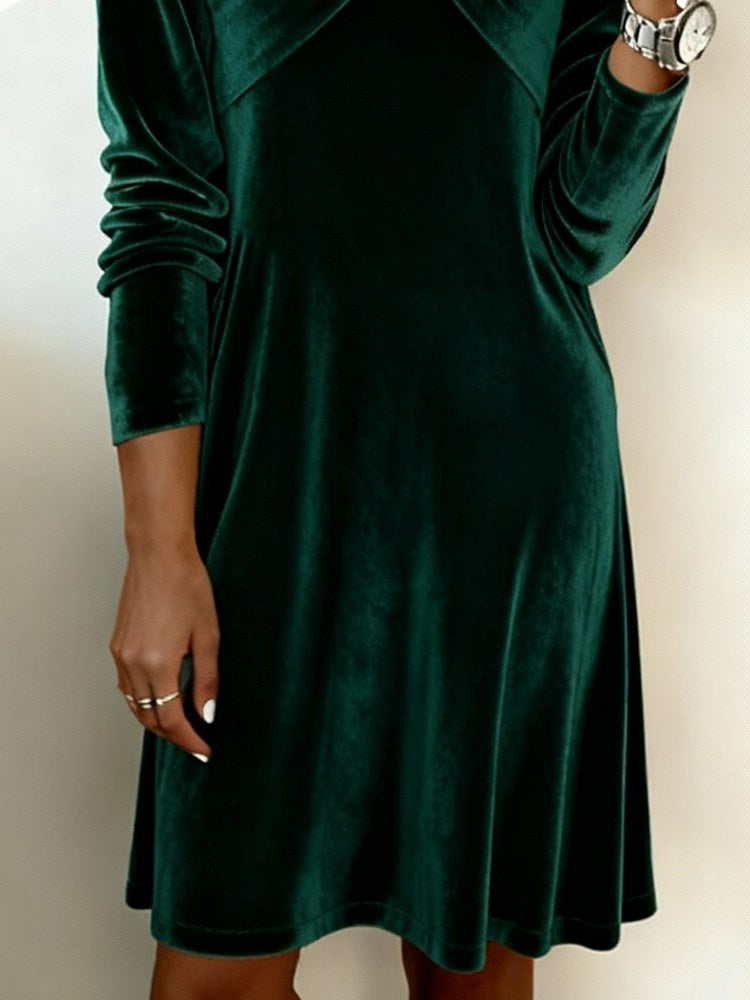 Long Sleeve Velvet Dress for Women