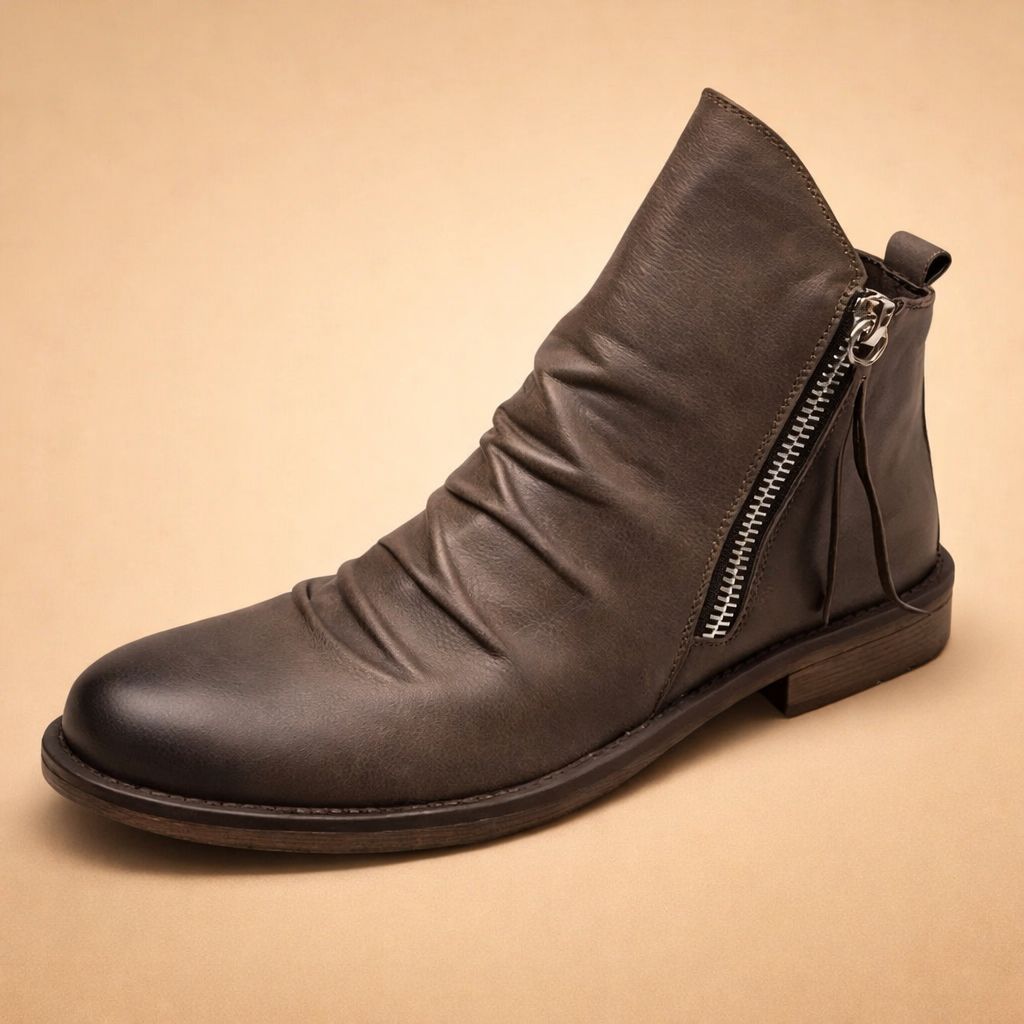 Zip-Up Ankle Boots for Men