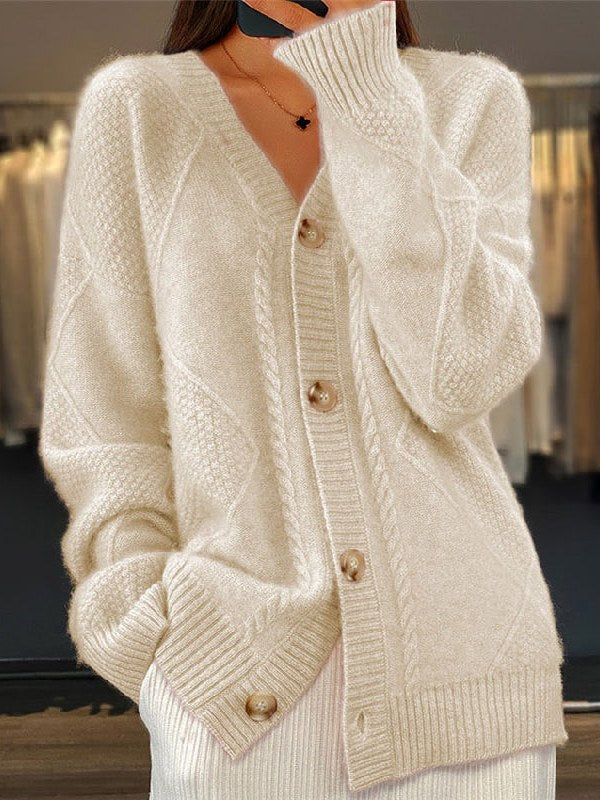 Oversized Cable Knit Cardigan for Women