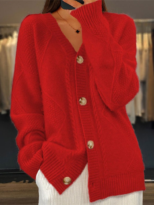 Oversized Cable Knit Cardigan for Women