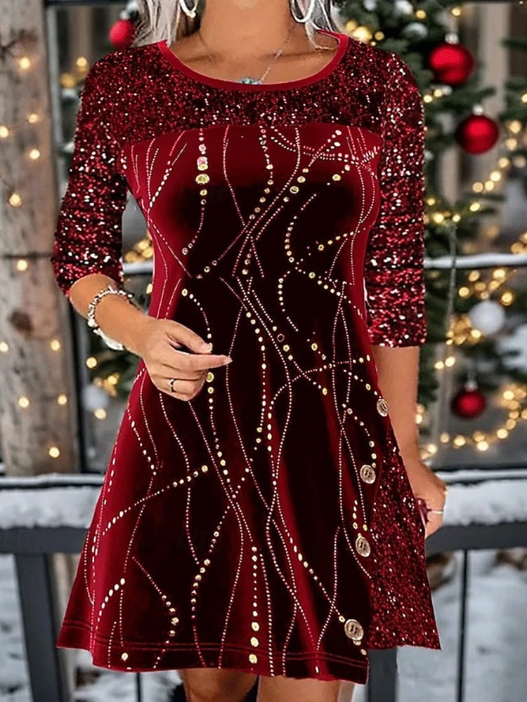 Paneled Velvet Dress for Women