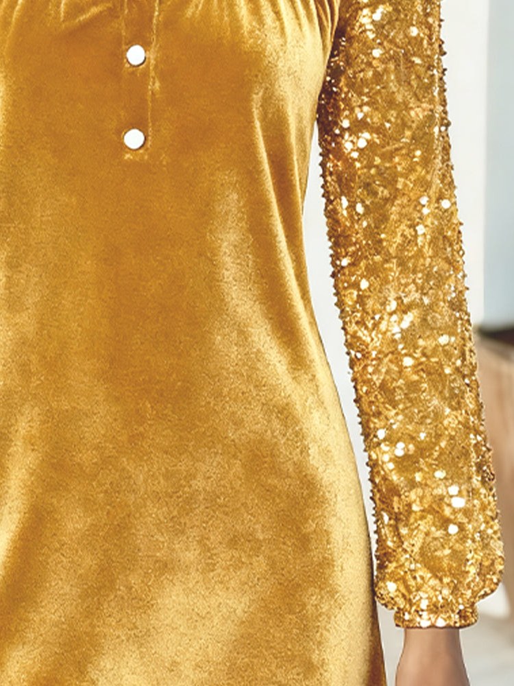 Patchwork Velvet Dress for Women