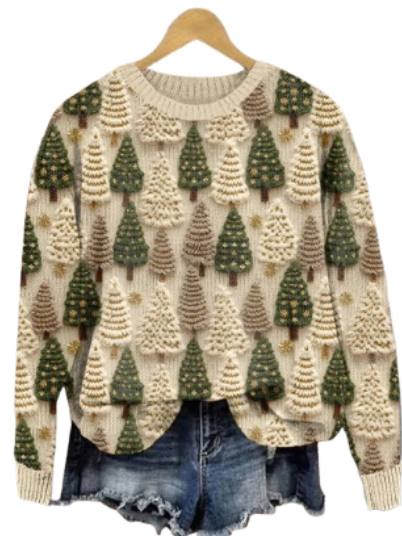 Printed Christmas Sweater for Women