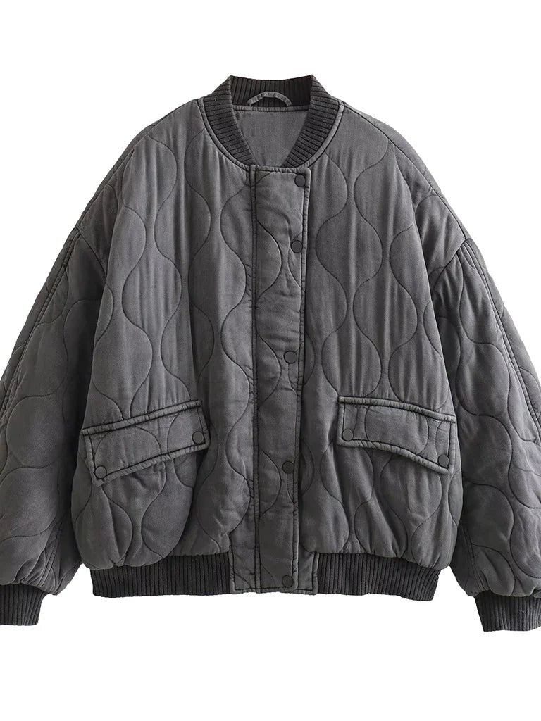 Relaxed Fit Bomber Jacket for Women