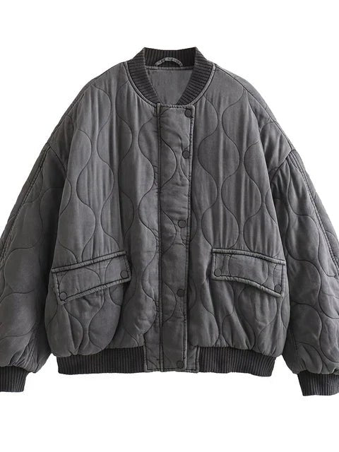 Relaxed Fit Bomber Jacket for Women