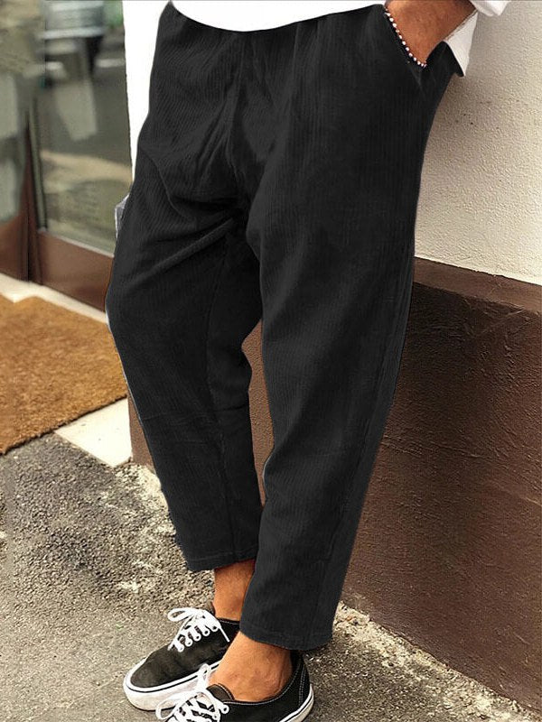 Relaxed Fit Corduroy Pants for Men