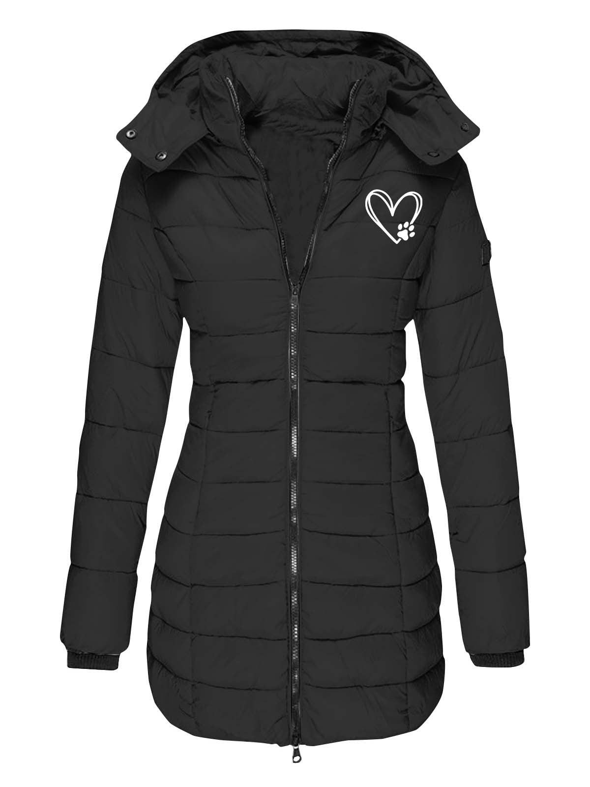 Removable Hood Puffer Jacket for Women