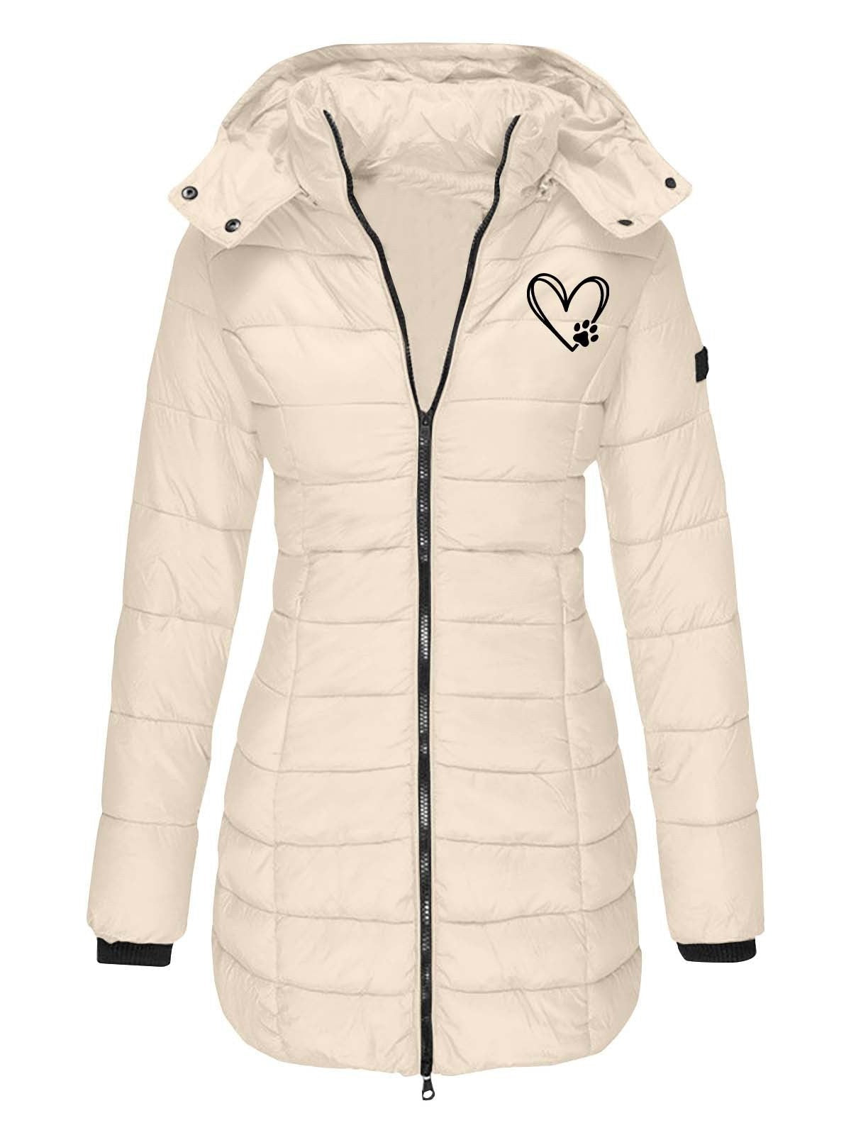 Removable Hood Puffer Jacket for Women