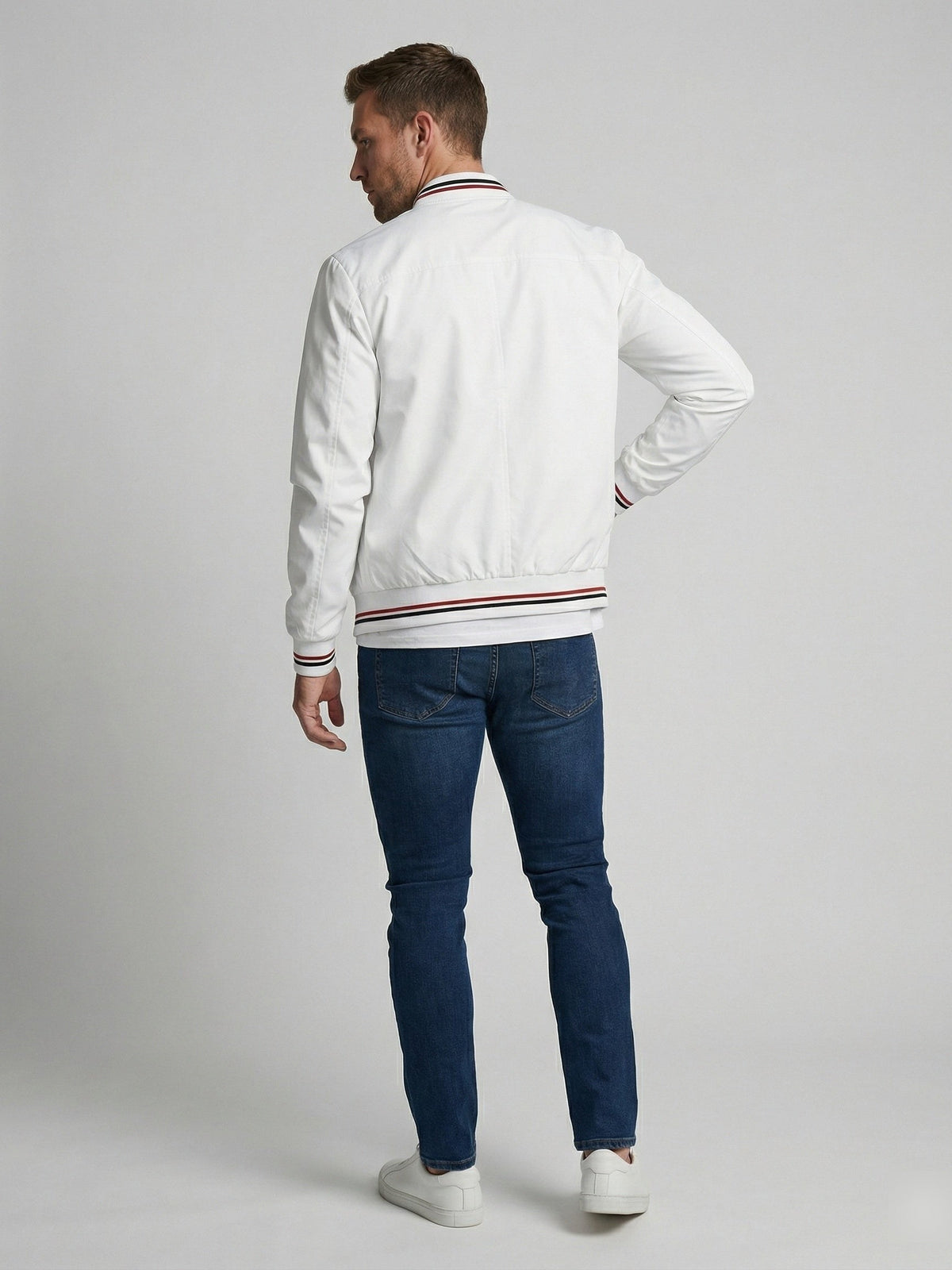 Ribbed Collar Jacket for Men