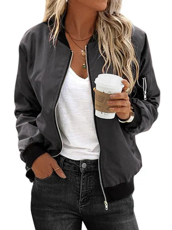 Satin Bomber Jacket for Women