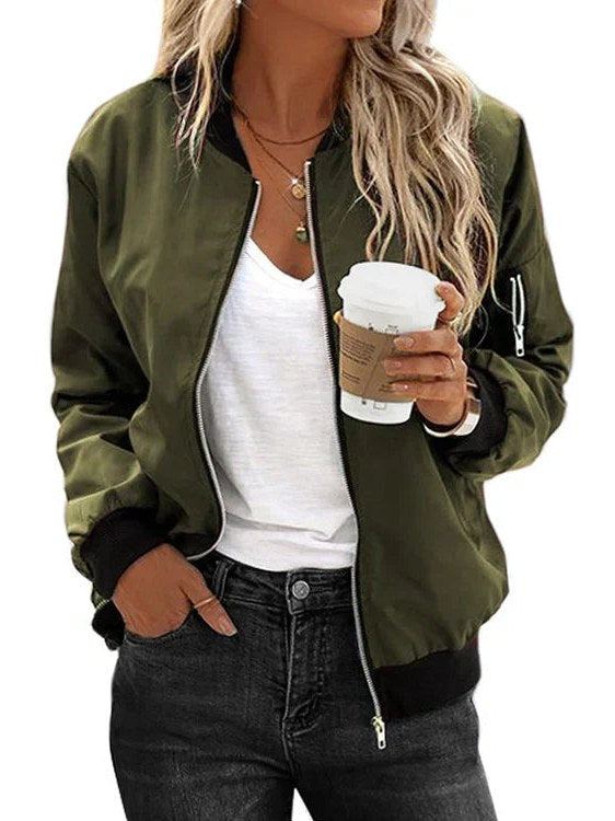 Satin Bomber Jacket for Women
