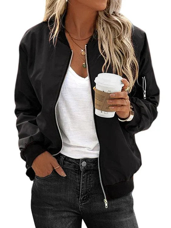 Satin Bomber Jacket for Women