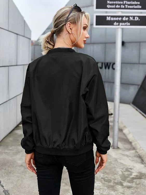 Satin Bomber Jacket for Women