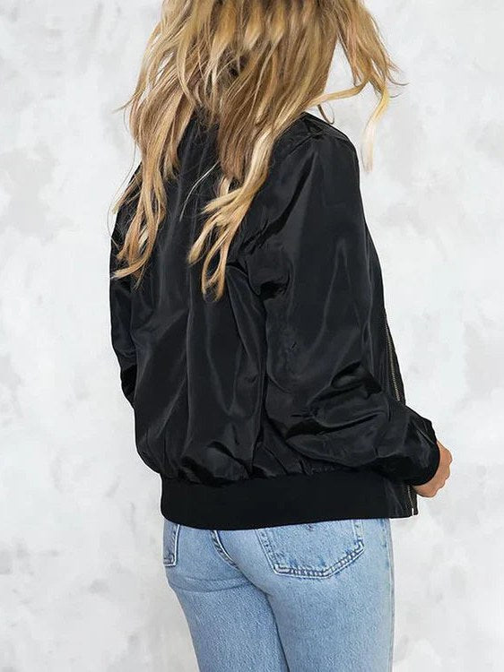 Satin Bomber Jacket for Women