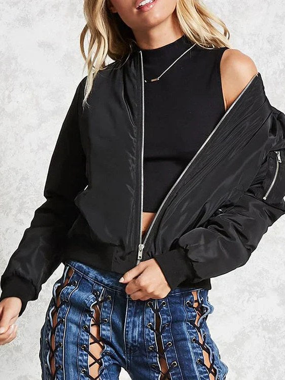 Satin Bomber Jacket for Women