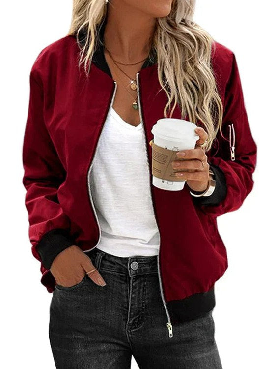 Satin Bomber Jacket for Women