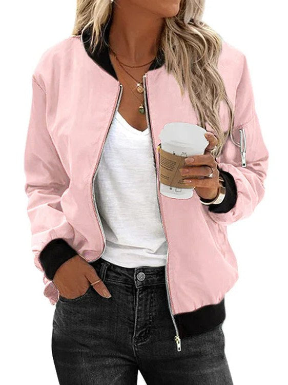 Satin Bomber Jacket for Women